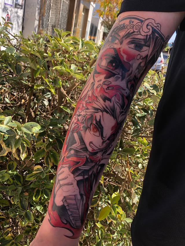 Santy Ferreyra tatuando
